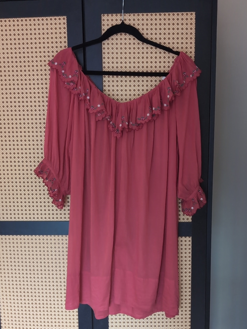 Doen Solaris Strawberry Nightgown Dress, Dark Pink, Red